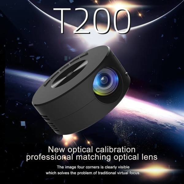 T200 1500LM 1920x1080P LED Mini Projector, UK Plug(Black)                            n            n A146-EDA003448301B