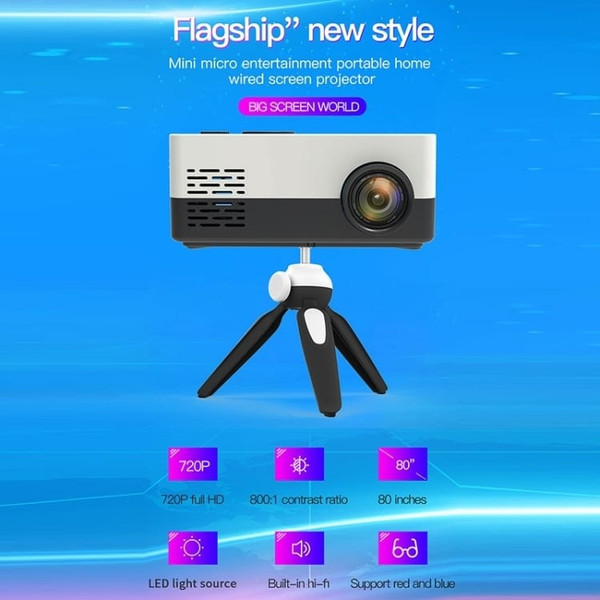 J15 1920 x 1080P HD Household Mini LED Projector with Tripod Mount Support AV / HDMI x 1 / USB x1 / A146-EDA001037104C