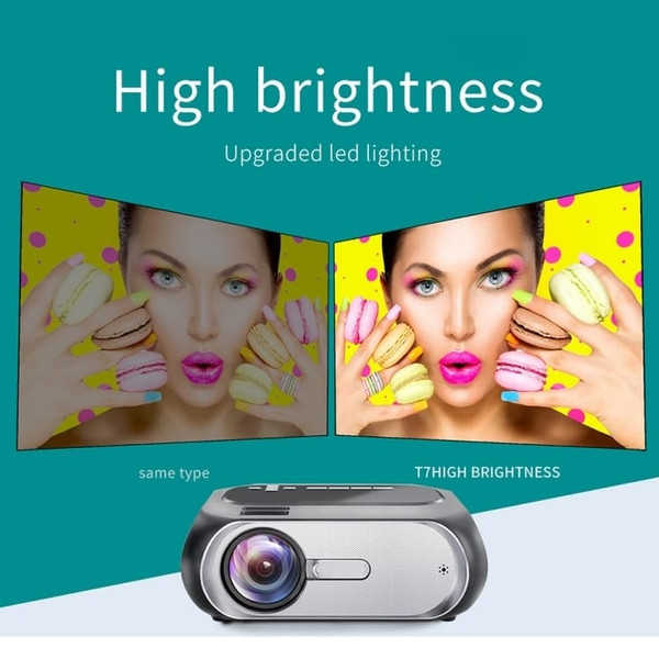 T7 1920x1080P 200 ANSI Portable Home Theater LED HD Digital Projector, Basic Version, UK Plug(Black) A146-EDA002339002A