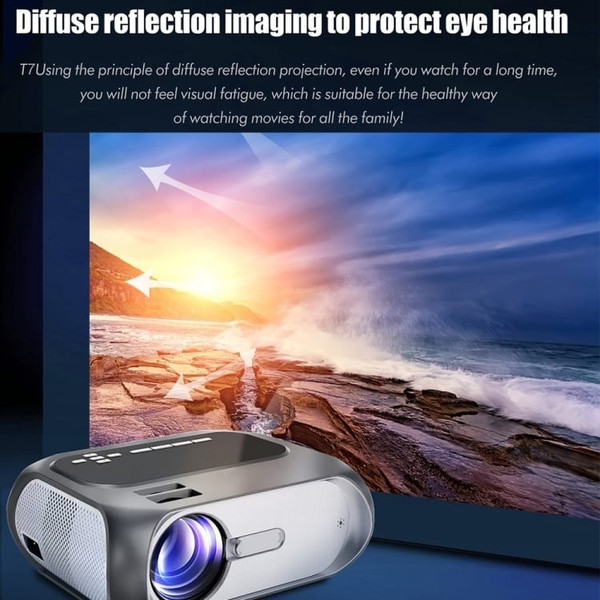 T7 1920x1080P 200 ANSI Portable Home Theater LED HD Digital Projector, Basic Version, UK Plug(Black) A146-EDA002339002A