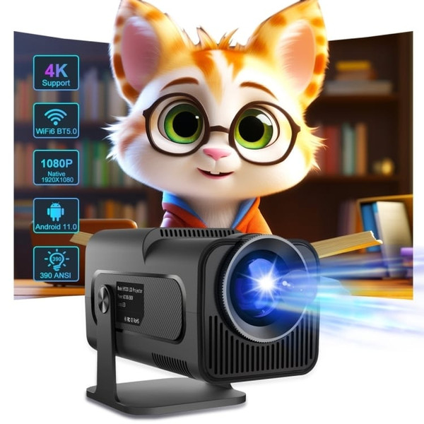 HY320 1080P 390ANSI 4K Android 11 Projector With Wifi 6 Bluetooth 5.0 Support Miracast / Airplay /  A146-TBD0604641601