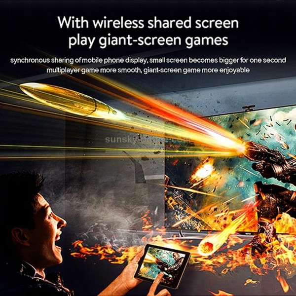 P07-D Mini 50 Lumens Android Home Theater Bluetooth LED Projector with Remote Control, Support Micr A146-DMP6931
