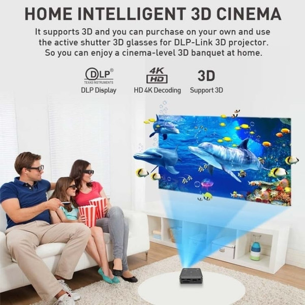 P11 854x480 DLP Smart Projector With Infrared Remote Control, Android 9.0, 4GB+32GB, AU Plug A146-EDA002395304