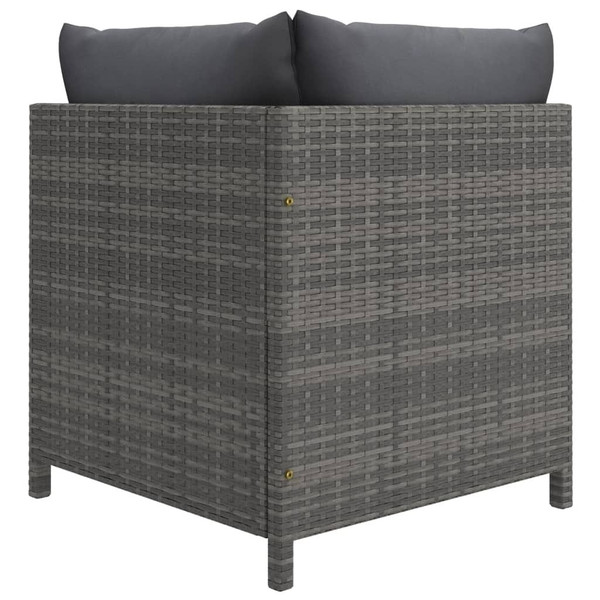  Garden Lounge Set Grey PE Rattan, Powder-Coated Steel Standard A949-3059765