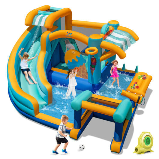 Inflatable Water Slide Bounce House Kids Jump Castle with 735W Blower B593-NP12497+EP24683