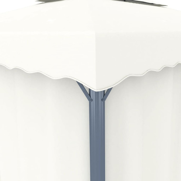  Gazebo with Curtain 9.8'x9.8' Cream White Aluminum A949-3053377
