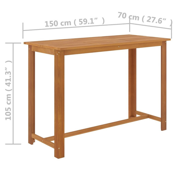  Garden Bar Set Grey Solid Acacia wood 9 Piece Set A949-3068015