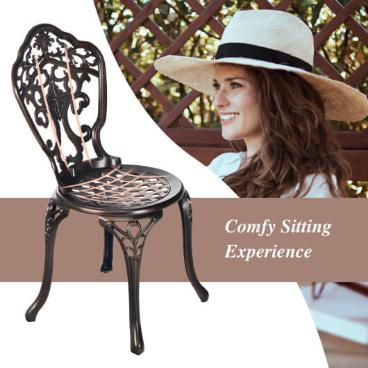 3-Piece All-Weather Cast Aluminum Patio Bistro Set-Copper B593-NP10575