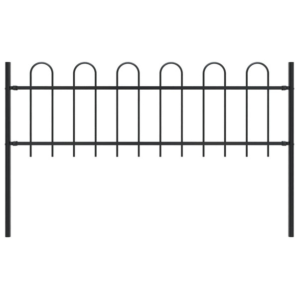  Garden Fence Boxtel with Hoop Top Steel 71.3x23.6" Black A949-144928
