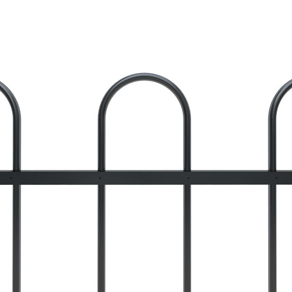  Garden Fence Boxtel with Hoop Top Steel 71.3x23.6" Black A949-144928