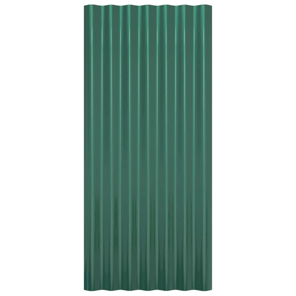  Roof Panels 12 pcs Galvanized Steel Green 31.5"x14.2" A949-319133