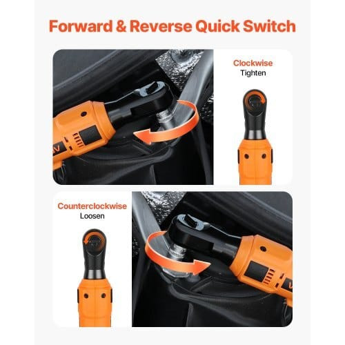 Cordless Ratchet Wrench, 3/8 inch Drive, 230 RPM, up to 88 ft-lbs of Torque, Battery Powered Electr E415-DDJLBSTZ38INPVZN6001V1