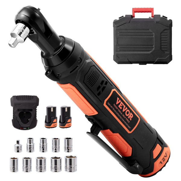 3/8" Cordless Electric Ratchet Wrench Set, 12V 33 Ft-lbs Power Ratchet Tool Kit, 45-Min Fast Charge E415-DDJLBS3412V33B4NIV1