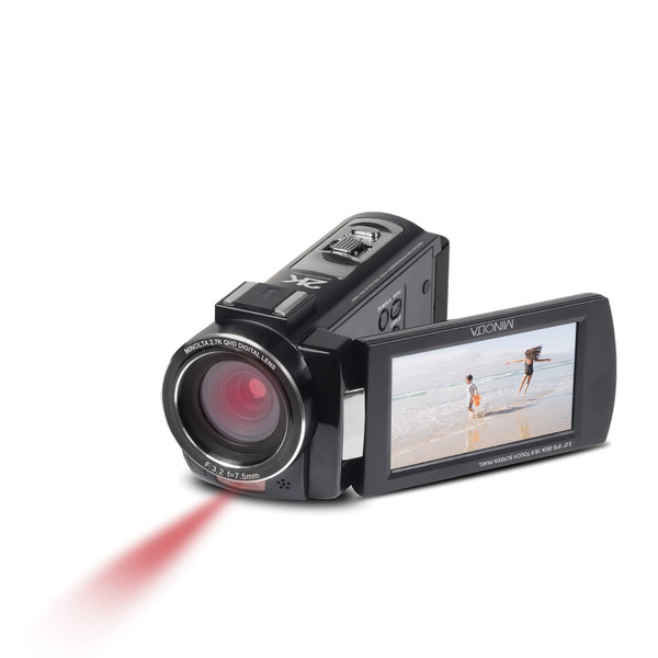 Minolta MN2K10NV-BK MN2K10NV 2.7K Quad HD 16x Digital Zoom IR Night Vision Video Camcorder (Black) R810-ELBMN2K10NVBK