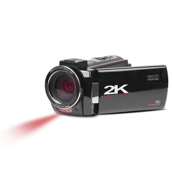 Minolta MN2K10NV-BK MN2K10NV 2.7K Quad HD 16x Digital Zoom IR Night Vision Video Camcorder (Black) R810-ELBMN2K10NVBK