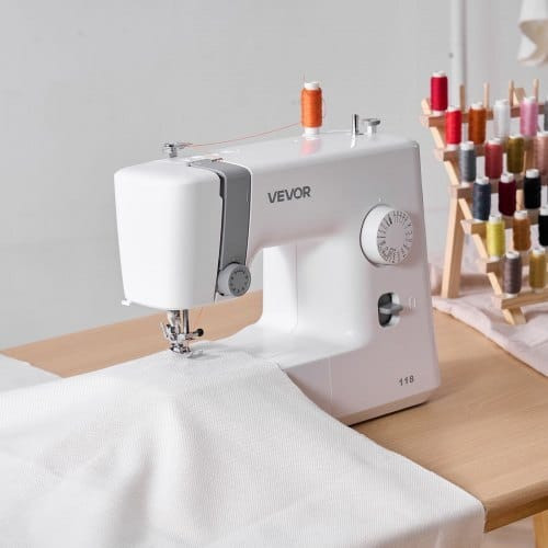 Sewing Machine, 18 Stitch Applications, with LED Light and Foot Pedal, Simple Dial Control, Interio E415-JYFRJ700ZMINUDKG4001V1