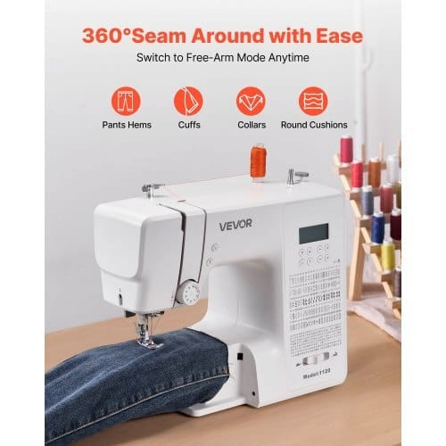 Computerized Sewing Machine, 200 Stitch Applications, with LCD Screen, Foot Pedal and LED Light, He E415-JYFRJ700ZMINYK7AD001V1