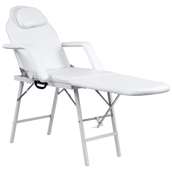73 Inch Portable Tattoo Salon Facial Bed Massage Table - Color: White D681-HB85026