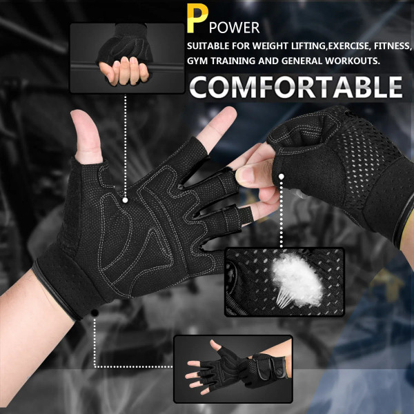 Color: Yellow, Size: S - MOREOK Gym Gloves Non-slip 3MM Pads Pull Up Power Training Weight Lifting  F640-12000032463783263