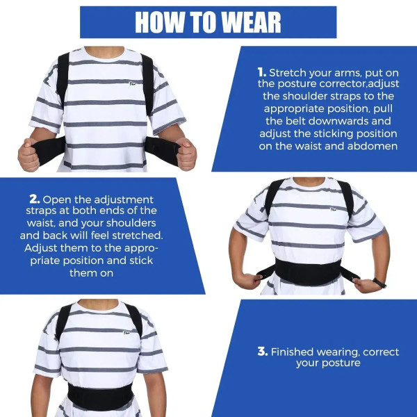 Color: Light Grey, Size: XXL - Alloy Rod Back Posture Corrector Orthotics Spine Side Bend Support t F640-12000036243597334