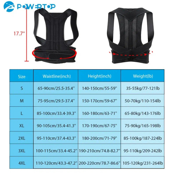 Color: black, Size: XS/S - Posture Corrector for Men and Women Back Posture Brace Clavicle Support  F640-12000038916986868