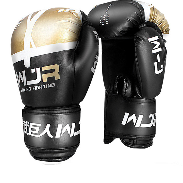 Color: Black gold black, Size: 10oz - Adult Children's Sanda Boxing Gloves Q119-CJJM117605433GT
