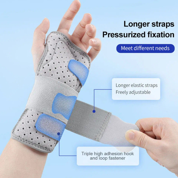 Color: WHITE, Size: S - Breathable Wrist Support Professional Splint Wrist Brace Protector Band Art F640-12000035218525233