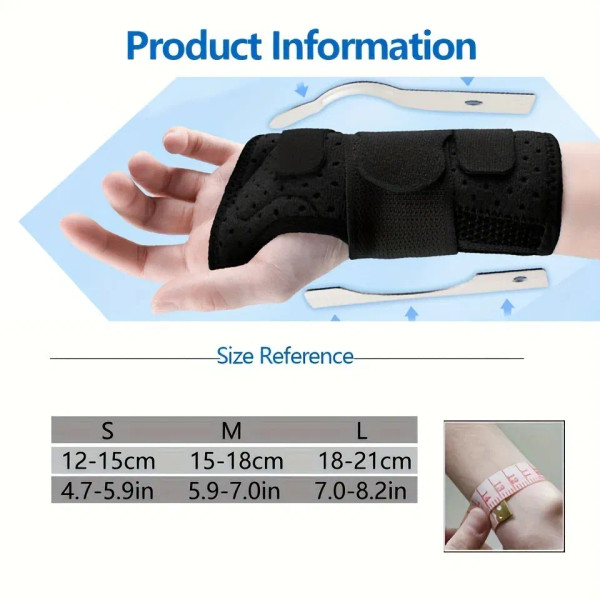 Color: WHITE, Size: S - Breathable Wrist Support Professional Splint Wrist Brace Protector Band Art F640-12000035218525233