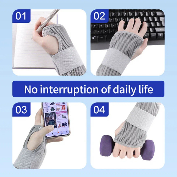 Color: Burgundy, Size: M - Breathable Wrist Support Professional Splint Wrist Brace Protector Band  F640-12000035218525223