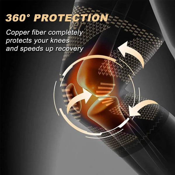 Color: Yellow, Size: M - Copper Knee Brace for Arthritis Pain & Support-Copper Knee Sleeve for knee F640-12000033644481835