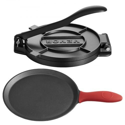Tortilla Press, 10 Inch Cast Iron Tortilla and Roti Maker, Heavy Duty Tortilladora Press, Pataconer E415-SYSBBYZTSD10PCND5001V0