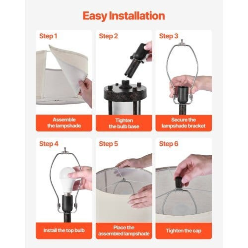 Table Lamps Set of 2, Dimmable Farmhouse Bedside Nightstand Lamps, Vintage Lamp with LED Bulb and L E415-FGDZDUSBKCTDTR6YT001V1