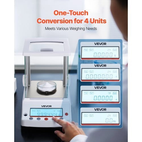 Analytical Balance, 220 g x 0.1 mg, 0.0001 g High Precision Accuracy Lab Scale, g/oz/ct/mg 4 Units  E415-DZJMFXTP0000JSCNL001V1