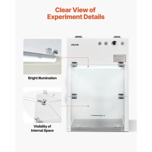 Laminar Flow Hood, 20.08 x 20.47 x 23.62 inch Working Area Portable Clean Room, Meets ISO Class 5 C E415-BXSJJS1829INJT2TM001V1