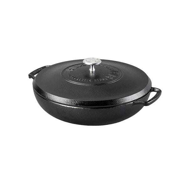 Black 4 Quart Lightweight Cast Iron Braiser Made in USA Q280-BLBRUSA15013