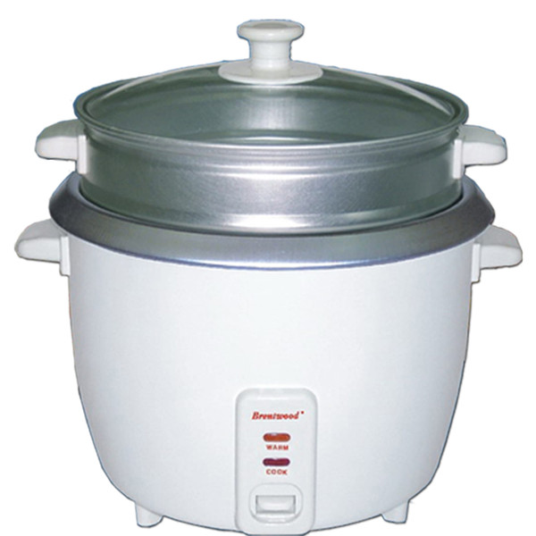 Brentwood 4 Cup Rice Cooker / Non-Stick with Steamer in White D970-TS-700S