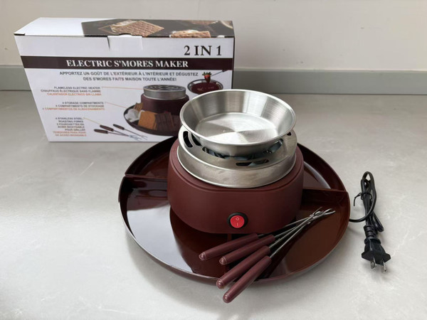 Color: Brown, Product Specifications: UK - Roasted Marshmallow Chocolate Hot Pot Cheese Melting Pot Q119-CJJT264292307GT