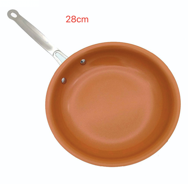 Size: 28cm - Sweettreats Non-stick Copper Skillet with Ceramic Coating and Induction cooker Q119-CJJJCFCJ00100-28cm