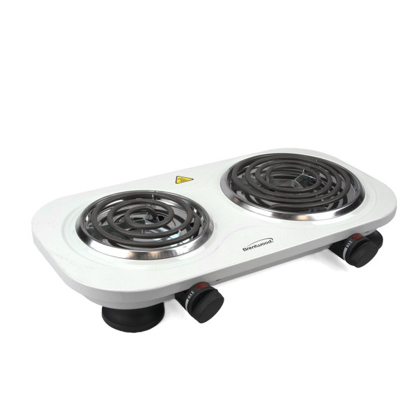 Brentwood Electric 1500W Double Burner - White D970-TS-361W
