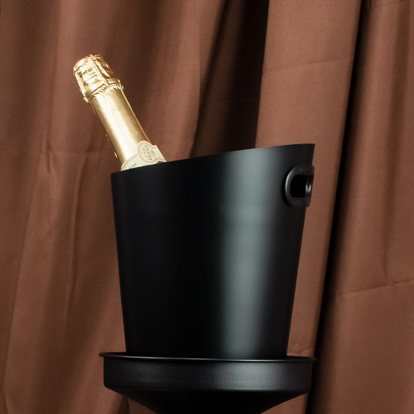 Color: Black - Inclined Stainless Steel Ice Bucket Ice Bucket Household Beer Bucket Q119-CJCJ120395902BY