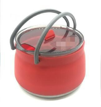 New Camping Portable Silicone Folding Kettle Outdoor Compressible Folding Pot Travel Silicone Kettle Q119-CJCJ1113786