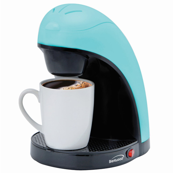 Brentwood Single Serve Coffee Maker with Porcelain Mug in Blue D970-TS-112BL