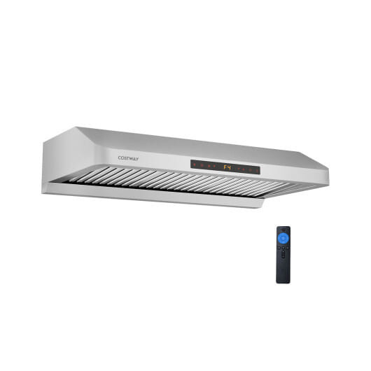 36 Inch Under Cabinet Range Hood 900 CFM Kitchen Stove Vent with Oil Collector-Silver B593-FP10777US
