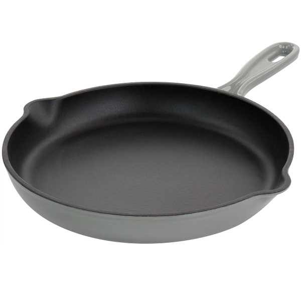MegaChef Round 10.25 Inch Enameled Cast Iron Skillet in Gray D970-MCCI-FR26AG