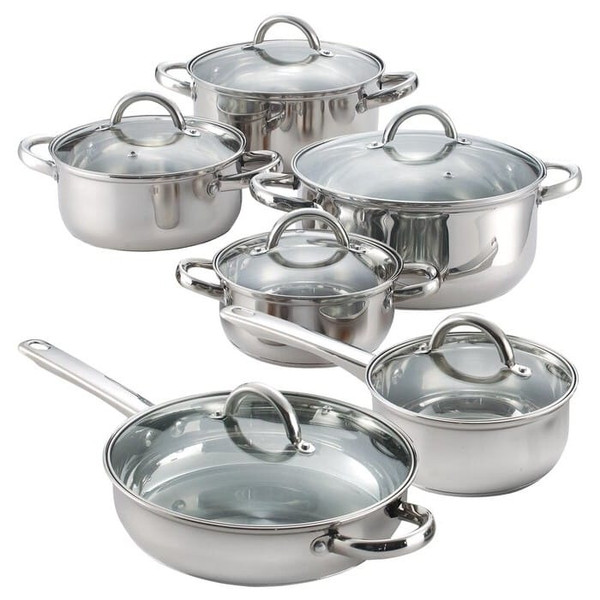 12 Piece Cool Touch Stainless Steel Cookware Set Q280-CJDJ1244