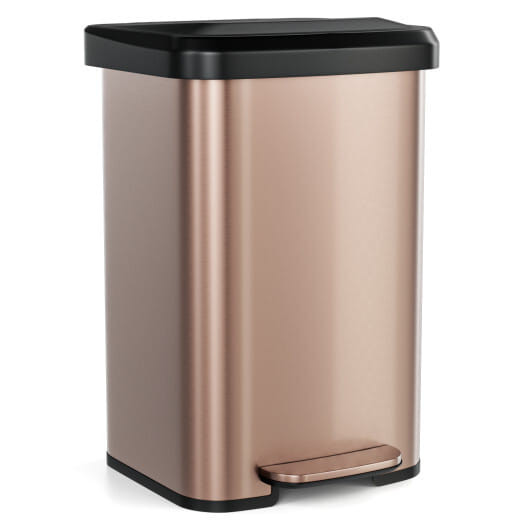 13.2 Gallon Step Trash Can with Soft Close Lid and Deodorizer Compartment-Golden - Color: Golden D681-GY10006GD