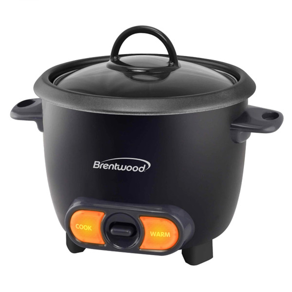 Brentwood 3 Cup Uncooked/6 Cup Cooked Non Stick Rice Cooker in Black D970-TS-506BK