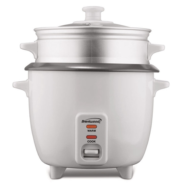 Brentwood 15 Cup Rice Cooker / Non-Stick with Steamer in White D970-TS-480S
