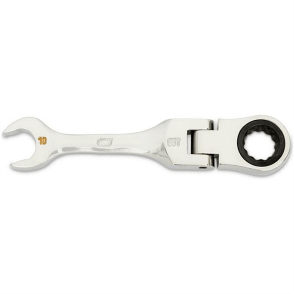 GearWrench 10mm 90-Tooth 12 Point Stubby Flex Combination Ratcheting Wrench T398-KDT86860