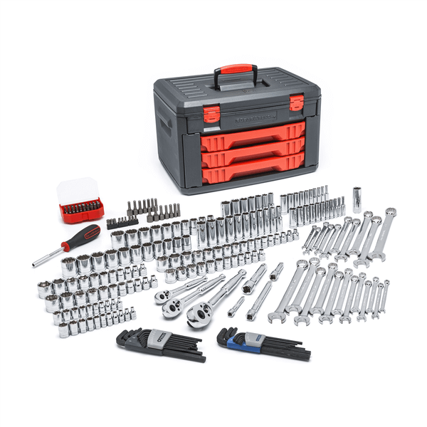GearWrench 219 Piece Mechanics Tool Set Inch 3 Drawer Storage Box T398-KDT80940